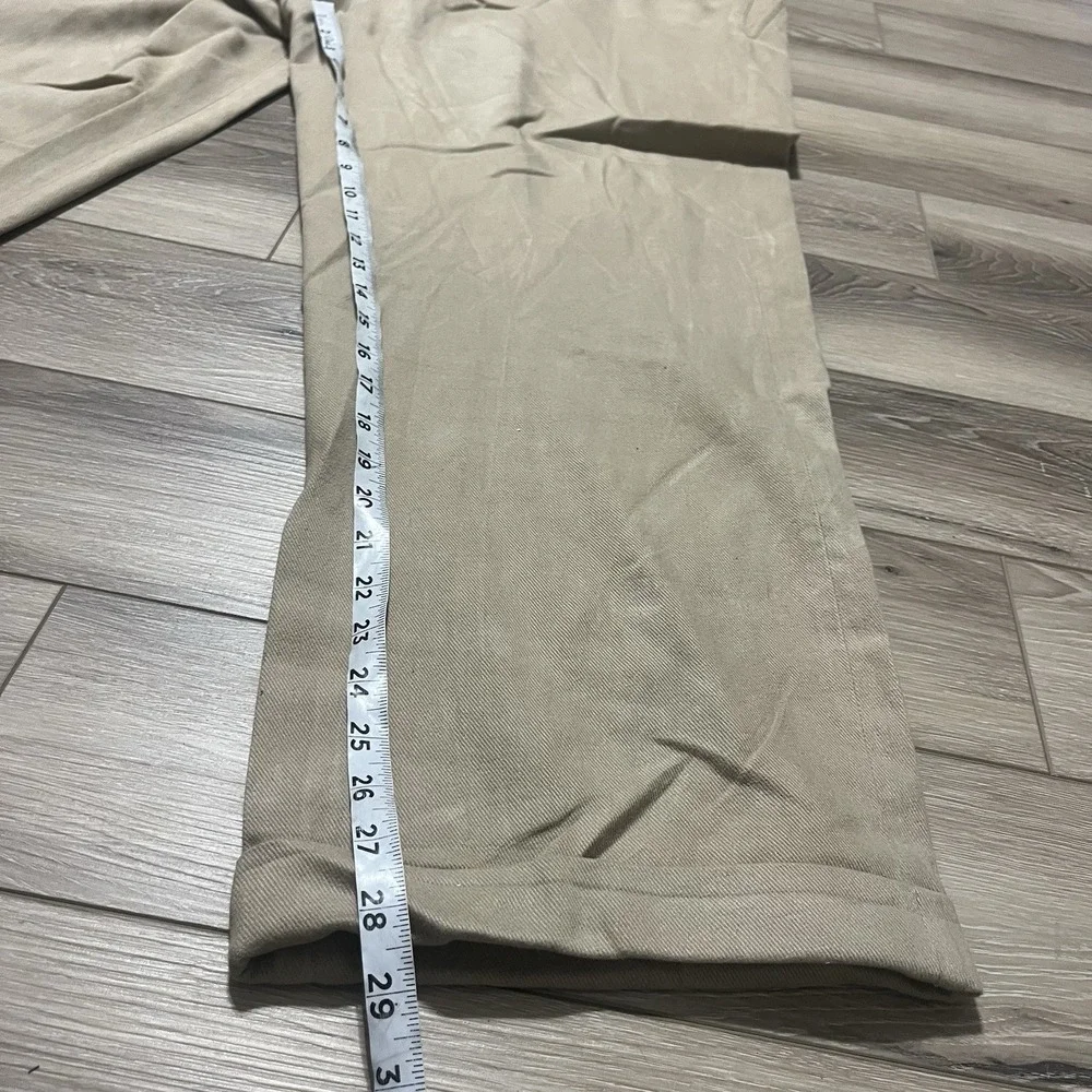 VTG Polo Ralph Lauren Pants 38x32 Khaki Pleated Relaxed Made‎ in USA Twill